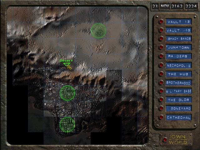 Screenshot of Fallout’s world map